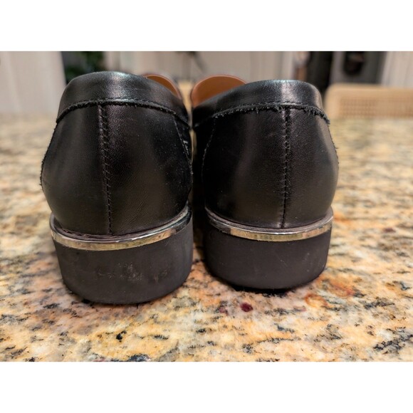 Franco Sarto Carolynn Lug Sole Loafer with Tassel Women's 8.5 M Black Leather - Picture 3 of 7